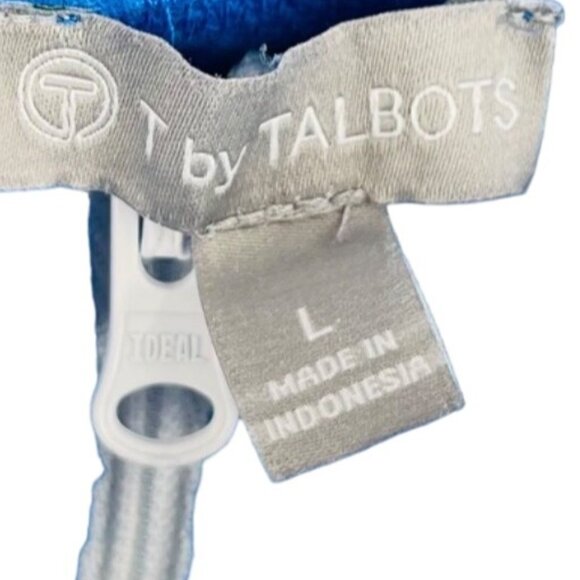 Talbots Womens Blue Hooded Pullover Sweater Dress L Cotton & Spandex - Picture 2 of 5